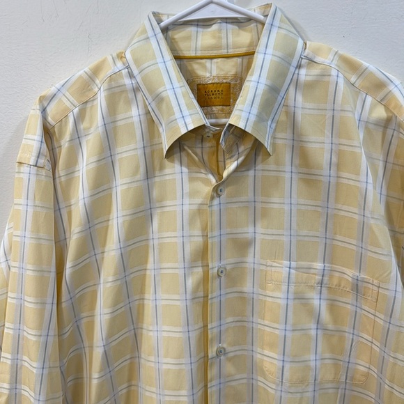 Robert Talbott Carmel XL L/s plaid button down in yellow 100% cotton - Picture 1 of 7